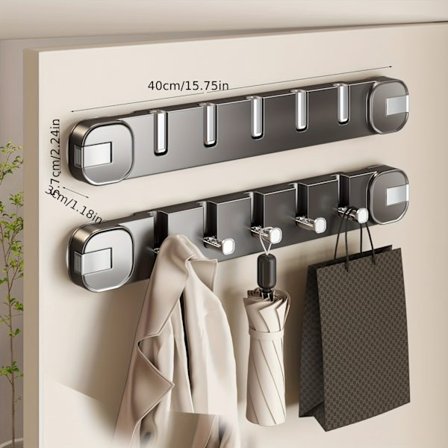 Klæbekroge med sugekop til væg uden boring - Skjult knagerække med sporløs fjernelse, moderne plastik vægmonteret entréorganisator, nem installation 