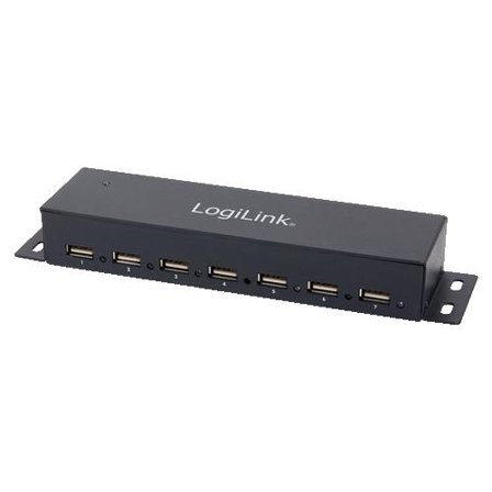 LogiLink USB-HUB 7-Port metall LED-Anzeige m. Netz
