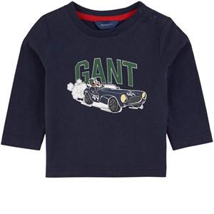 Kids - GANT Driving Dog Branded Graphic T-Shirt Evening Blue 74 cm - Tops - 74 cm - Navy - Junge
