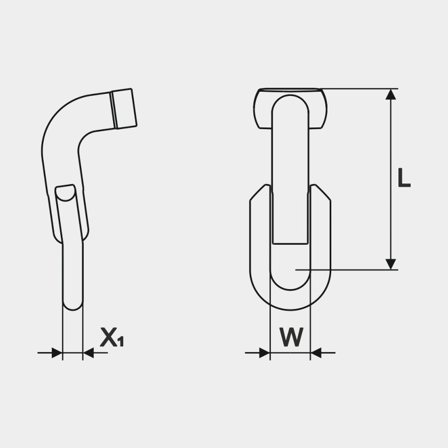 Toggle Seldén Ø6 mm, T per occhio, 70 mm