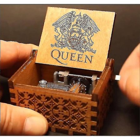 52 Tema Hånddrevet Musikkboks i Tre, Bohemian Rhapsody Tema Queen Jurassic Park Dragon Ball Bursdags Julegave