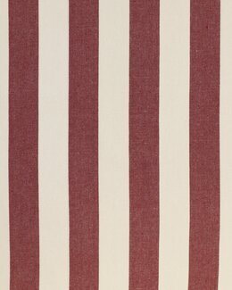 Gardintyg metervara Filippa garnfärgad randig 150 cm Röd