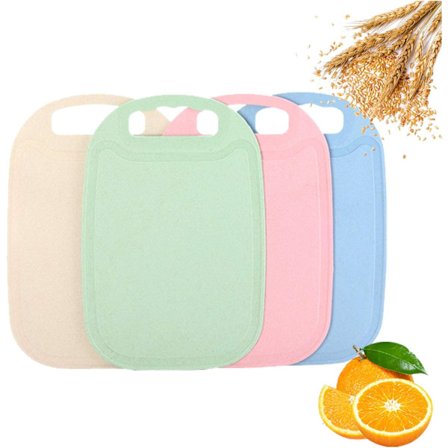 Plastskärbrädor med Saftränna Köks skärbräda PVC Professionell Plastskärbräda Antibakteriell Värmebeständig och Giftfri (4 st)