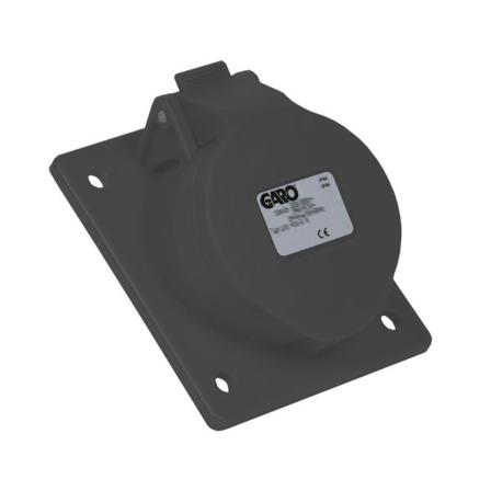 Garo UIS 316-7 S Paneluttak IP44, 4-polet, 16 A, skrå Svart, 7 h, Stikkontakter & kabler