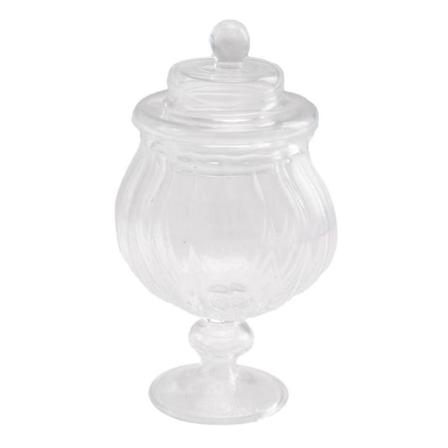 Lille Glaskrukke Med Låg Transparent Glaskrukke 1/12 Skala Tilbehør Til Hjemmedekor Transparent 5.8X3.3X3.3CM