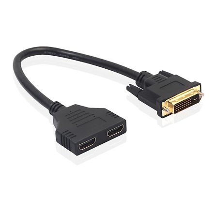 [LCS] Dubbel HDMI-kompatibel hona till DVI 24+1 hane adapterkabel, dubbelriktad omvandlarkabel