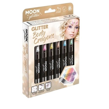 Moon Glitter Holografiska Kroppskritor (6-pack) One Size Mult