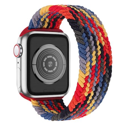 Apple Watch (45 mm) elastiskt klockarmband - Färgstark Svart / Storlek: S
