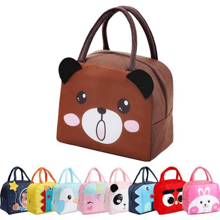 Lunsjpose for barn, jenter, gutter, studenter, gjenbrukbar, tegneserie, isolert lunsjpose, liten sammenleggbar, vanntett lunsjpose