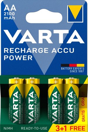 VARTA Recharge Charge Accu Power AA 2100mAh 4 Pack (3+1)