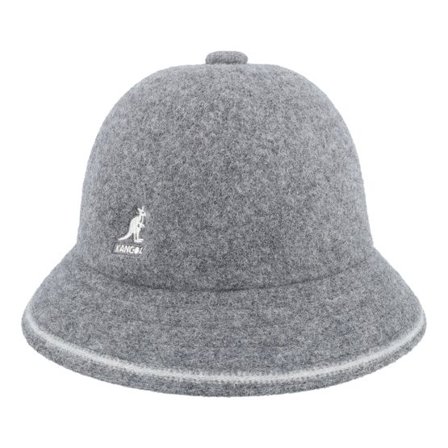 Kangol - Grå bucket Hatt - Stripe Casual Flannel/Off White Bucket @ Hatstore
