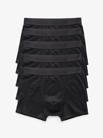 John Henric Men's 5-Pack Black Boxer Briefs Size XL
