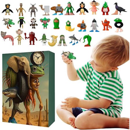 Generisk Tung Tung Tung Sahur Adventskalender - 24 Dages Tralalero Tralala Figur Nedtællingskalender, Samlingsdekoration Gaver Italiensk Brainrot F