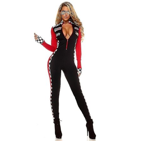 Sexet racerbil føreruniform pige racerkører cosplay jumpsuit