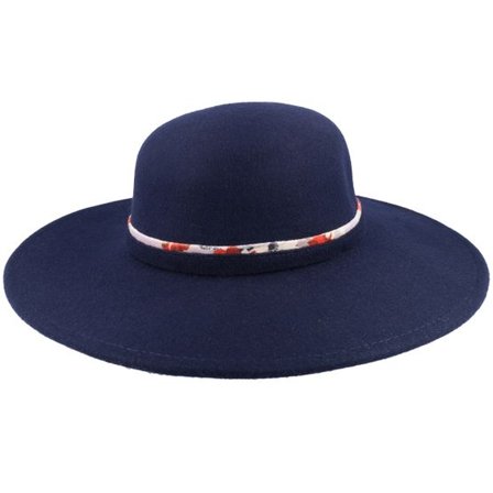 Seeberger - Blå sunhat Hatt - Woolfelt Floppy Marine Blue Sun Hat @ Hatstore