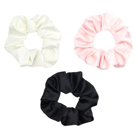 Kvinnors stora silkescarf satin överdimensionerad tjock elastisk hår