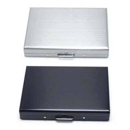 Kreditkortholder i rustfrit stål 2 stk. Letvægts tynd 6 kortpladser Business Wallet