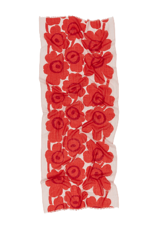 Marimekko Fiore Unikko Scarf Halsdukar & scarves Dam Röd 70X180