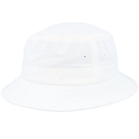 Stetson - Vit bucket Hatt - Twill White Bucket @ Hatstore