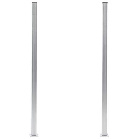 Vidaxl Staketstolpar 2 St Aluminium 185 Cm Silver