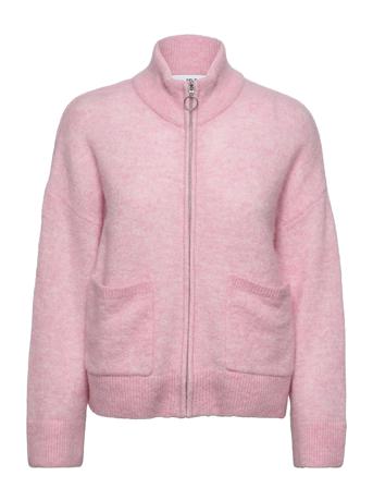Slfsia Ls Knit Zipper Cardigan Ex Strikkegenser Cardigan Rosa Selected Femme