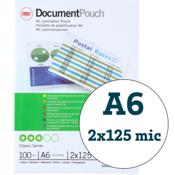 Lamineringslomme A6 125Mic