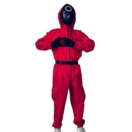 Voksen Halloween Squid Game Jumpsuit Kostyme Sett-1 W