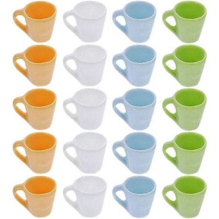 20 st Miniatyr Te Koppar Harts Mini Färgglada Muggar Mini Dockhus Muggar Rekvisita