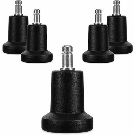 Kontorstol Hjul, 5 stk. Udskiftningshjul til Stol 10/22mm, Støjsvag Fast Sædeben til Hårdt Gulv