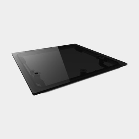 Escotilha de convés Lewmar Flush 3G 70, com haste, 95°, 627 x 627 mm (medida de corte), 697 x 697 mm (medida externa), preto/cinza escuro