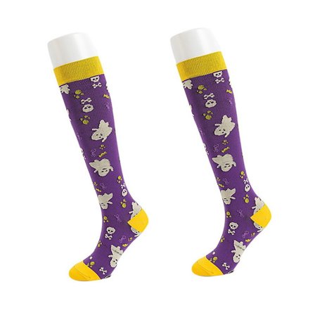 Halloween kompresjonssokker Flaggermus gresskaruglestrømper GUL