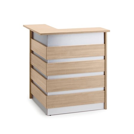 Receptionsdisk, hörnsektion, vänster, 1000x1000x1150 mm, ek