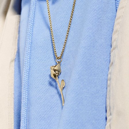 Egan | Collier La rose en métal doré pour hommes - Chaînes en acier