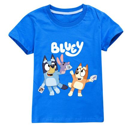 Barn Bluey Skolsemester T-shirt Pojkar Flickor Sommar Strand T-shirt Toppar Blå Blue 140cm