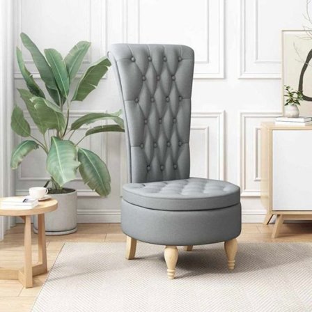 Fauteuil Vidaxl Fotölj med toffel Ljusgrå 56,5 x 70 x 110 cm tyg