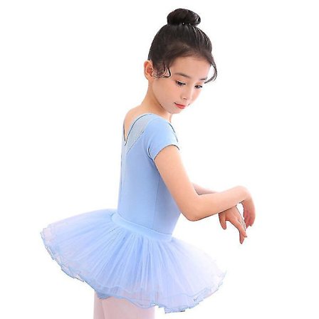 Blue Short Sleeve Ballet Dress Set for Girls - 110CM