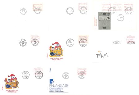 Finland - ATM 1-6 + 9 + 11 - Frama FDC