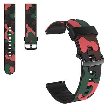 20mm Universal camouflage themed watch strap - Red