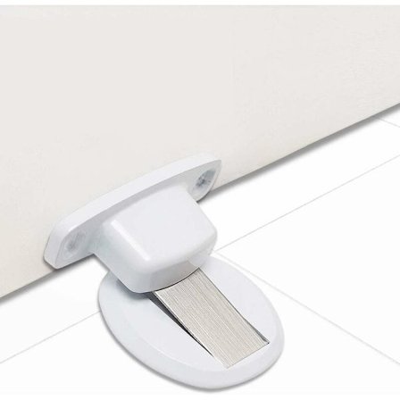 Metal Dørstopper Dørstopper Magnet Uden Boring Bund Rustfrit Stål Dørstopper, Dørholder (Hvid) KLB