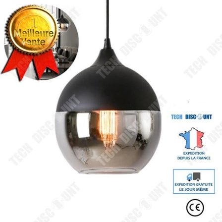 Geometrisk glaslampa - TD - Svart - 1 E27-lampa - Justerbar höjd - Modern stil