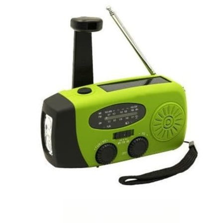 Nödradio Handvevad Solradio AM/FM med LED Ficklampa och 2000mAh Powerbank