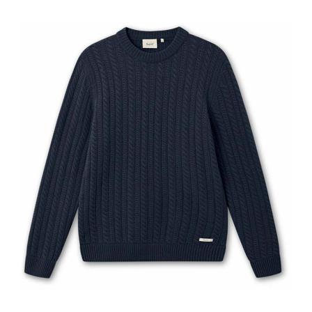 Forét Glen Cable Wool Knit Blå, Herre Strik