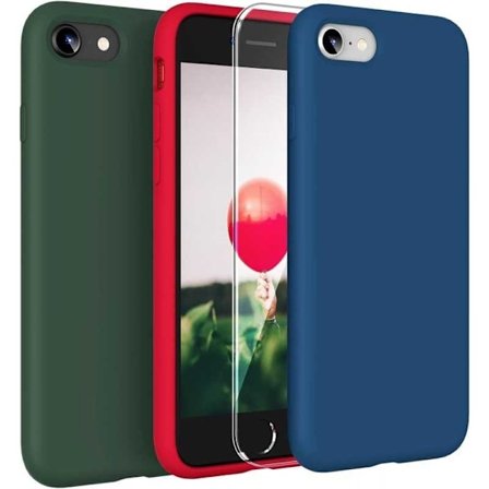 Gummibelagt stilfuldt cover 3in1 iPhone 7 / 8 / SE2 / SE3 - Blå