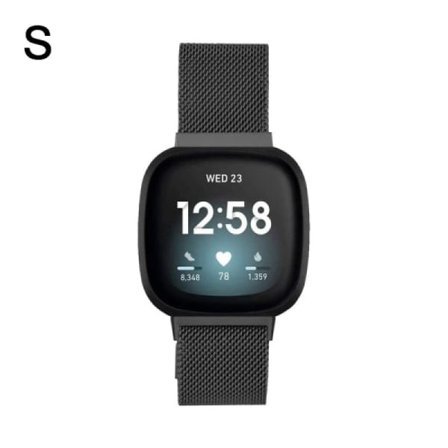 Fitbit Versa 3 / Sense armband i rostfritt stål, svart