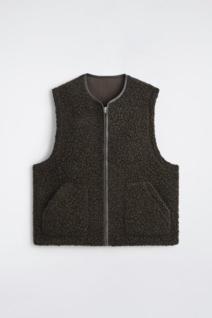 COS Men's Gilet Teddy Con Finiture In Pelle in Marrone