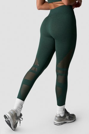 ICANIWILL - Queen Mesh Seamless Tights Moss Melange- Training Strumpfhose - Damen - ICIW