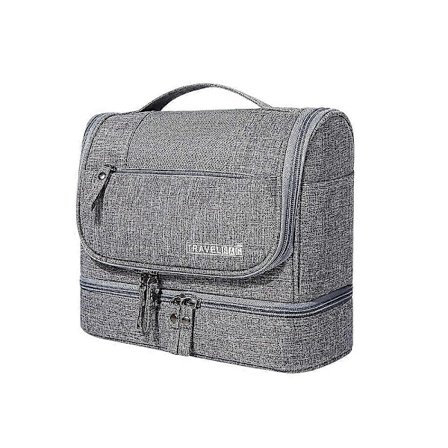 Stor hengende toalettmappe for reise og camping, toalettmappe for menn, kosmetikkveske for kvinner, toalettmappe for oppheng med bærehåndtak og krok