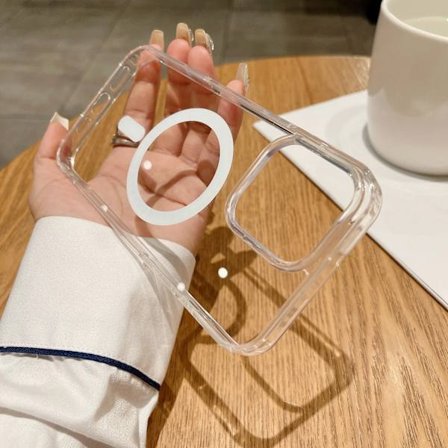 Lyxigt Genomskinligt Magnetiskt Skal kompatibelt med MagSafe kompatibelt iPhone 16 Pro Max 16 Plus Skal Med Kamera Touch Knappar Skal Trådlöst 