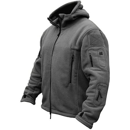 Herre Outdoor Vandreture Hættefrakker Varm Militær Taktisk Sport Fleece Hættetrøje Jakke Multi-lommer
