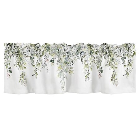 Salviegrøn gardinkappe til vindue Akvarel Eukalyptusblade Stanglomme Vinduesbehandling-X74-